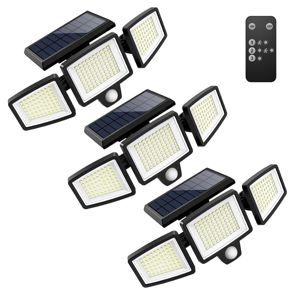 Refletor Solar 2500 lm 3 Cabeças c/ Sensor e Controle